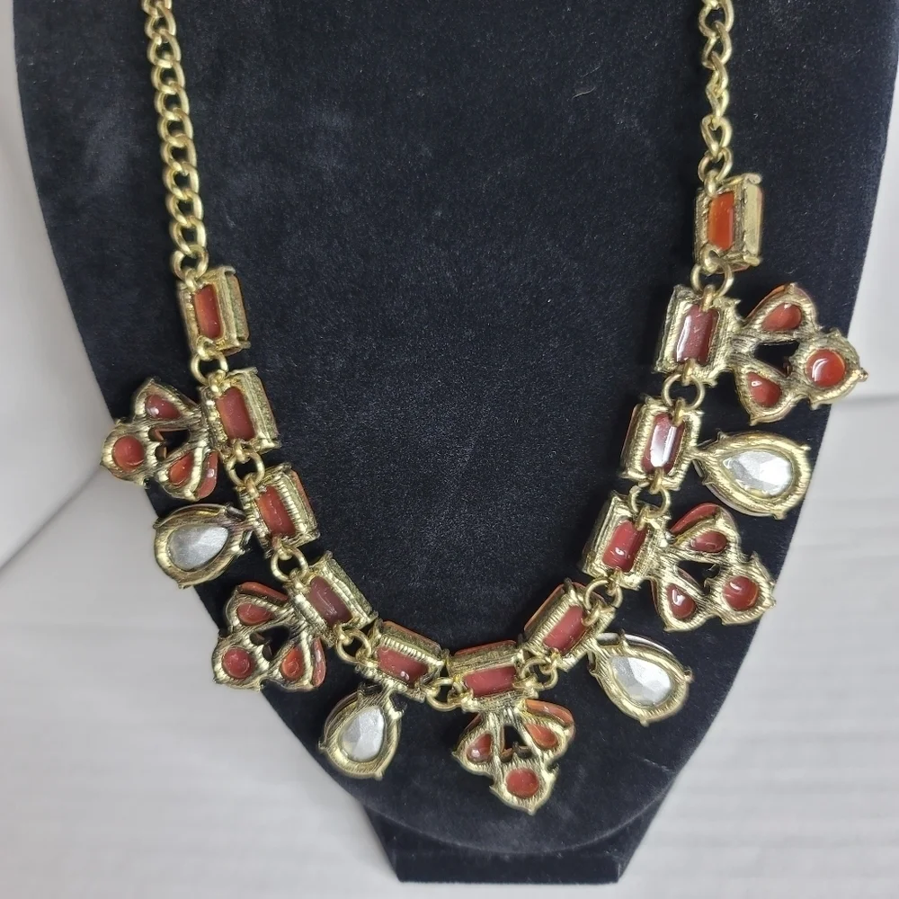 Chunky Bead Vintage Style Red Beaded‎ Necklace 25